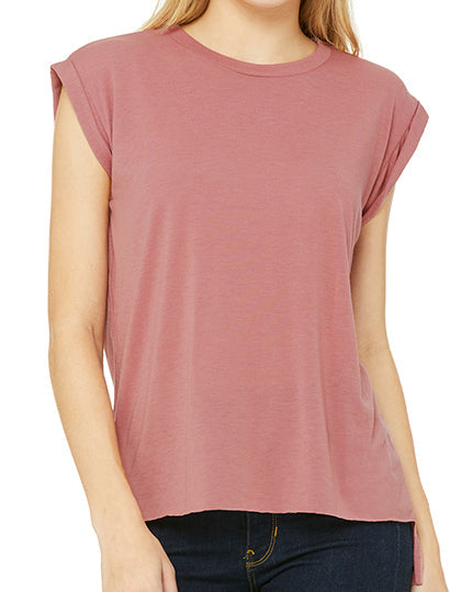 Women´s Flowy Muscle Tee With Rolled Cuff